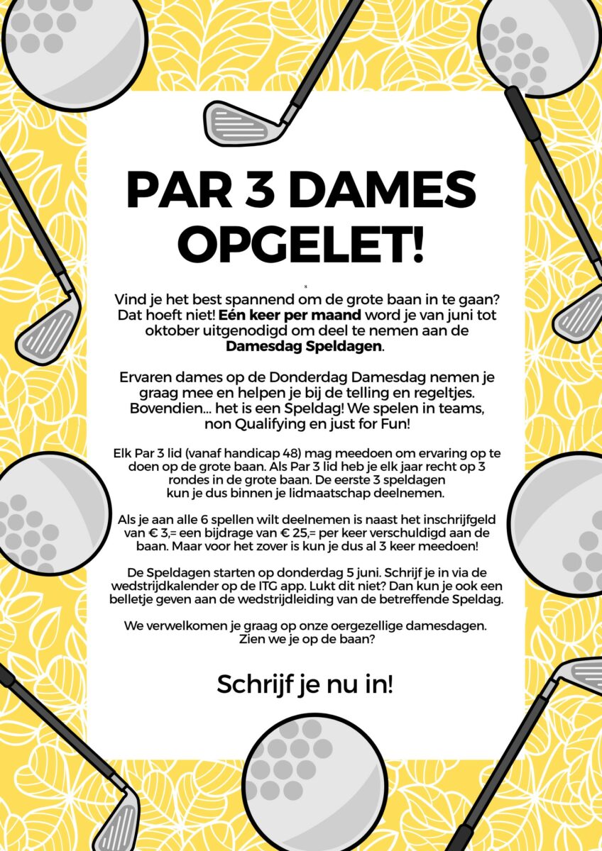 PAR 3 DAMES OPGELET !